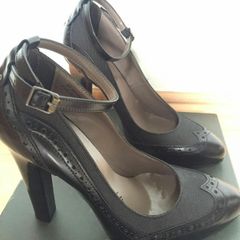 G star high heel black leather shoes (never worn)