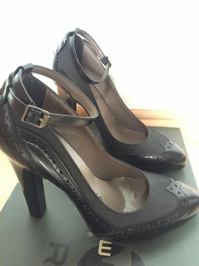 G star high heel black leather shoes (never worn)