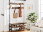 Large coat rack with bench, clothes rack