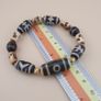 Vintage 2 Eyes Himalayan Tibetan & Unique Pattern Agate Beads Bracelet Image 5