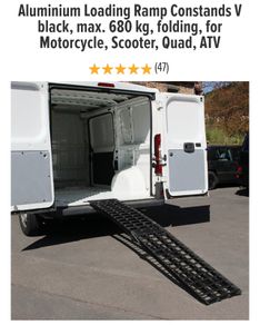 Constands V aluminium ramp for motorbikes, scooters, quads and ATVs