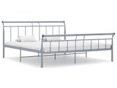 Bed Frame Grey Metal 160x200 cm