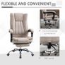 Office Chair Microfibre Desk Chair with Reclining Function Armrests Swivel Wheels Footrest Beige Image 4