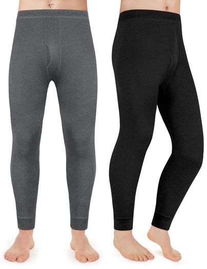 Brand New Men's Thermal Long Underpants 2-Pack Warm Base Layer - L