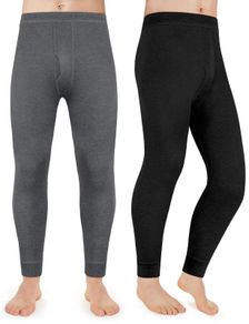 Brand New Men's Thermal Long Underpants 2-Pack Warm Base Layer - L