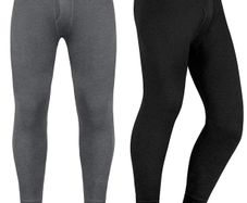 Brand New Men's Thermal Long Underpants 2-Pack Warm Base Layer - L