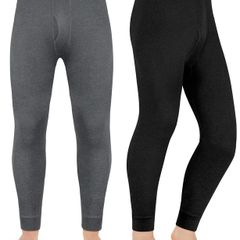 Brand New Men's Thermal Long Underpants 2-Pack Warm Base Layer - L