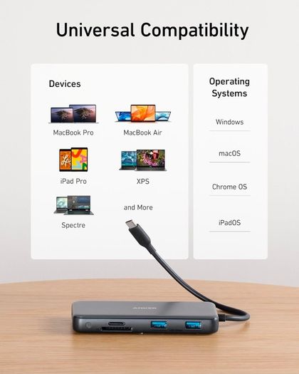 Anker 555 USB C Hub with Ethernet, 8-in-1 Multiport Ethernet Adapter with 4K 60Hz HDMI Port, 85W Power Delivery, 10Gbps USB C and 2 A Data Ports, microSD SD Card Reader
