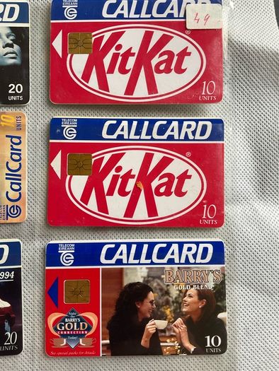 Diana Ross, Kit Kat , Xtra Vision, Barry's tea,  Gordon's gin call cards