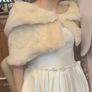 Faux Fur Ivory shrug size M/L Image 2