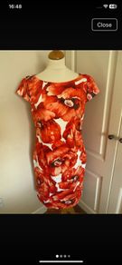 Vibrant HallHuber lined dress - new - size 12-14