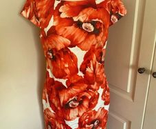 Vibrant HallHuber lined dress - new - size 12-14