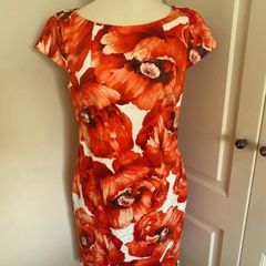 Vibrant HallHuber lined dress - new - size 12-14
