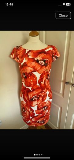 Vibrant HallHuber lined dress - new - size 12-14