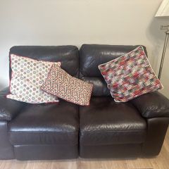 2 Seater Leather Recliner and Armchair For Sale