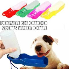 1Pcs Red Pet Cat Dog Bottle Water Dispenser Outdoor Travel Portable Feeder