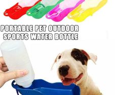 1Pcs Red Pet Cat Dog Bottle Water Dispenser Outdoor Travel Portable Feeder