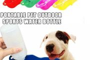 1Pcs Red Pet Cat Dog Bottle Water Dispenser Outdoor Travel Portable Feeder
