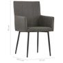 Dining Chairs with Armrests 6 pcs Taupe Fabric Image 8