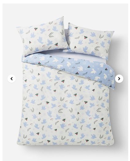 Peaceful Festive Doves Duvet Set- King Size Reversible