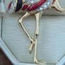 Vintage Enamel Flamingo Gold Tone Brooch Image 4