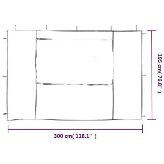BN  Sidewall 2 pcs with Window PE Green for Party Tent