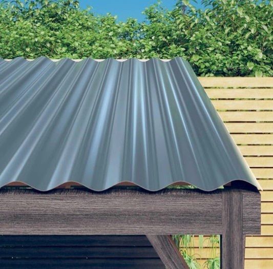 Roof Panels 12 pcs Galvanised Steel Grey 100x36 cm