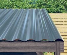Roof Panels 12 pcs Galvanised Steel Grey 100x36 cm