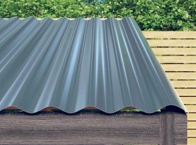 Roof Panels 12 pcs Galvanised Steel Grey 100x36 cm