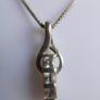 Vintage Sterling Silver 925 Drop Pendant Necklace length 18" - 4,5g Image 3
