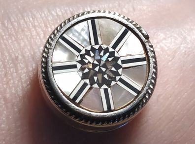 Vintage Silver Pill Box with Little Mirror Added Inside