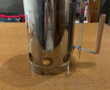 Metal Charcoal Lighter with Wooden Handle - Charcoal Lighter with Heat Shield - Quick Lighter