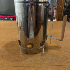 Metal Charcoal Lighter with Wooden Handle - Charcoal Lighter with Heat Shield - Quick Lighter