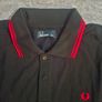 Fred Perry M3600 Men's Twin Tipped Polo Shirt XXL Black Red Made in Portugal Image 2
