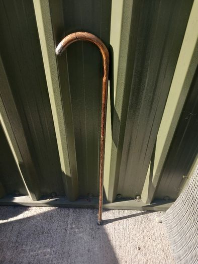 Stamped silver tipped walking stick, D18