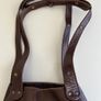 Vintage French Large Dark Brown Leather Bucket Bag Image 9