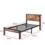 Single Bed Frame with Wood Storage Headboard, 90 x190 cm, Brown 3ft Metal Bed Frame Single for Adults Kids, Mattress Base, Underbed Storage, No Box Spring Needed Image 7