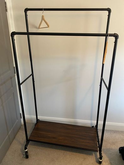 Iron clothes rail/shelf on wheels
