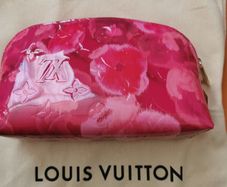 Louis Vuitton Ikat Floral Pink Rose Indian Fuschia cosmetic pouch pm