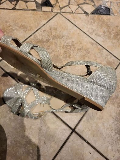 silver sparkly shoe
