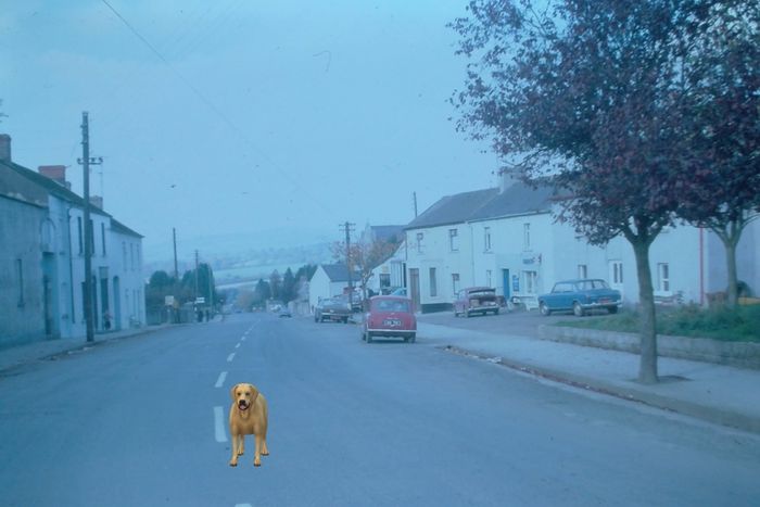 Vintage 35mm Kodachrome Slide - Main Street Carnew Co Wicklow 1975