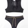 Black bikini swimsuit with golden chain XS New Image 2