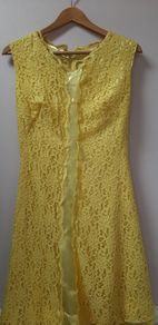 genuine vintage yellow lace dress from 60's
