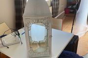 Lantern off-white metal frame