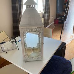 Lantern off-white metal frame