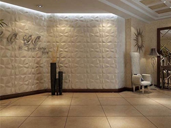 PVC 3D Decorative Wall Panel Tiles Pack of 12 Panels 32 Sq ft