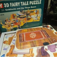 Wooden 3D jigsaw puzzle goldilocks and the 3 bears.
