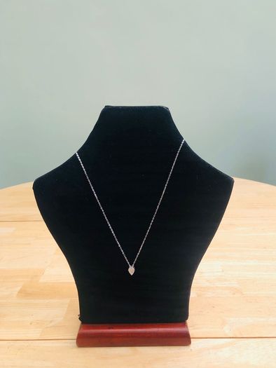9ct White Gold Diamond Pendant & Chain