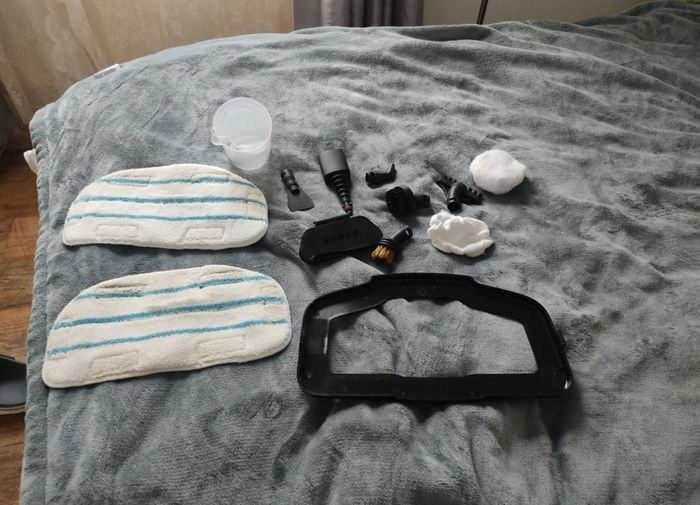 Salter Steam Cleaner from Tesco - 2 extra microfibre pads plus many accessories