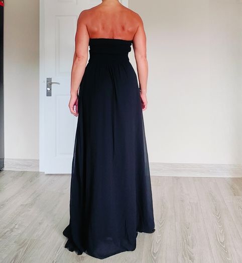Brand new Black Formal Evening Gown with gold details, size M